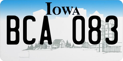 IA license plate BCA083