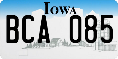 IA license plate BCA085