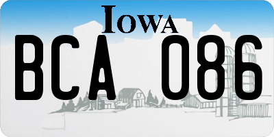 IA license plate BCA086