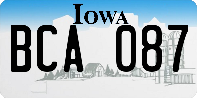 IA license plate BCA087