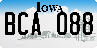 IA license plate BCA088
