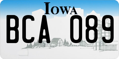 IA license plate BCA089