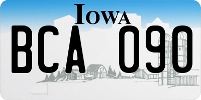IA license plate BCA090