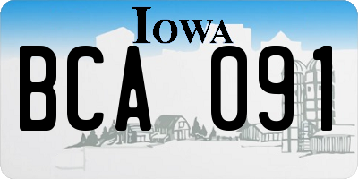 IA license plate BCA091