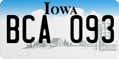 IA license plate BCA093