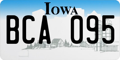 IA license plate BCA095