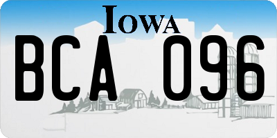 IA license plate BCA096