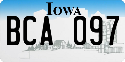 IA license plate BCA097
