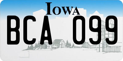 IA license plate BCA099