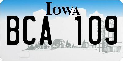 IA license plate BCA109
