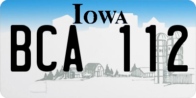 IA license plate BCA112