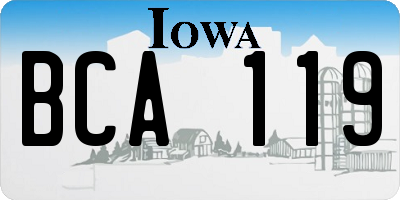 IA license plate BCA119