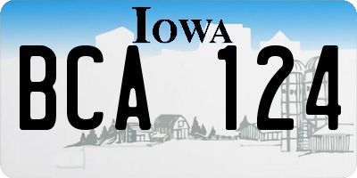 IA license plate BCA124
