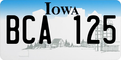IA license plate BCA125