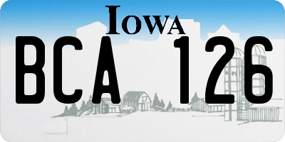 IA license plate BCA126