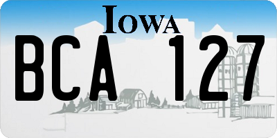 IA license plate BCA127