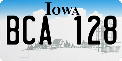 IA license plate BCA128