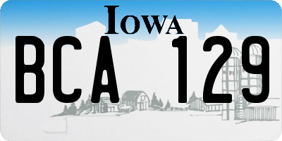 IA license plate BCA129