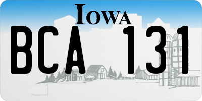 IA license plate BCA131