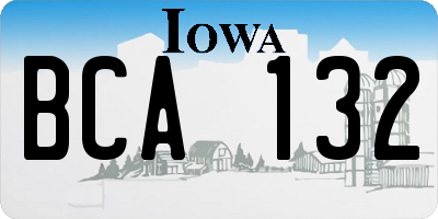 IA license plate BCA132