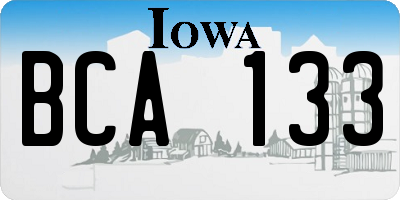 IA license plate BCA133
