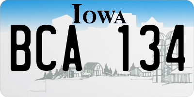 IA license plate BCA134