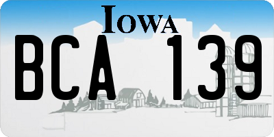 IA license plate BCA139