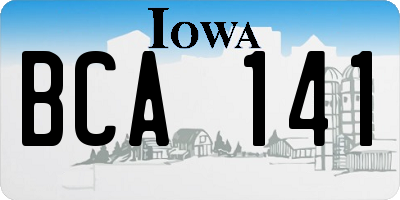 IA license plate BCA141