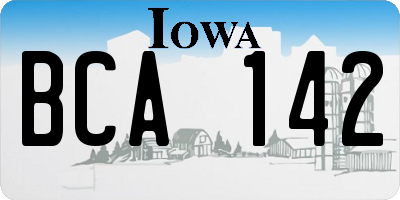 IA license plate BCA142