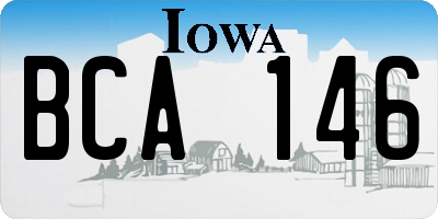 IA license plate BCA146