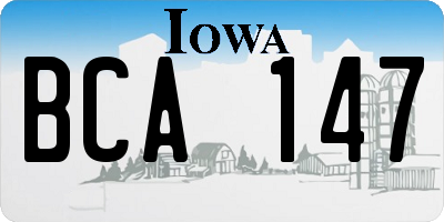 IA license plate BCA147