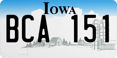 IA license plate BCA151