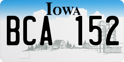 IA license plate BCA152