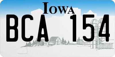 IA license plate BCA154