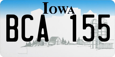 IA license plate BCA155
