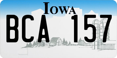 IA license plate BCA157