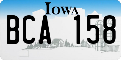IA license plate BCA158