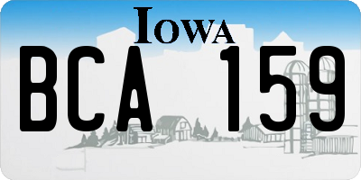 IA license plate BCA159