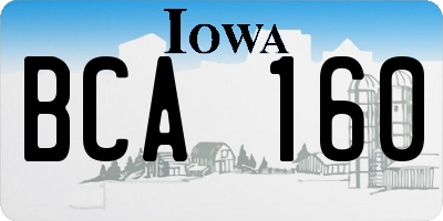 IA license plate BCA160
