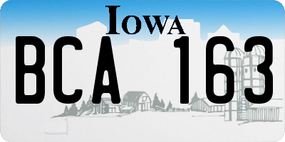 IA license plate BCA163