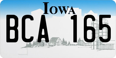 IA license plate BCA165