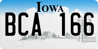 IA license plate BCA166