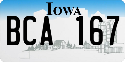 IA license plate BCA167
