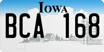 IA license plate BCA168