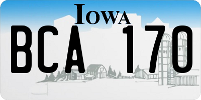 IA license plate BCA170