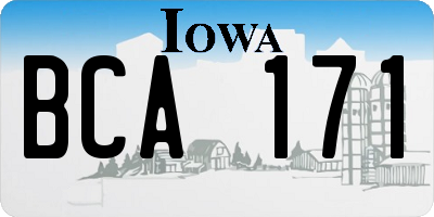 IA license plate BCA171