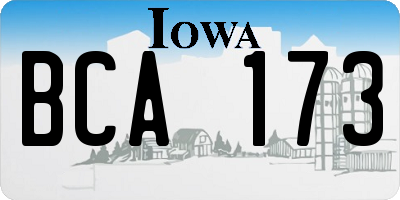 IA license plate BCA173