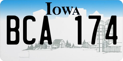 IA license plate BCA174