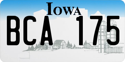 IA license plate BCA175