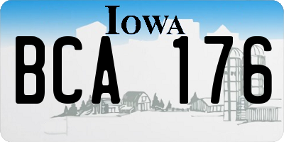 IA license plate BCA176